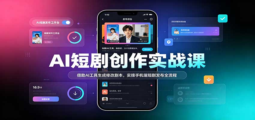 AI短剧创作实战课：借助AI工具生成修改剧本，实操手机端短剧发布全流程-我爱项目网