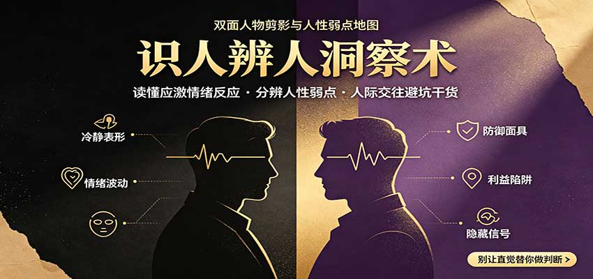 识人辨人终极心法:读懂应激情绪反应,分辨人性弱点,人际交往避坑干货-我爱项目网