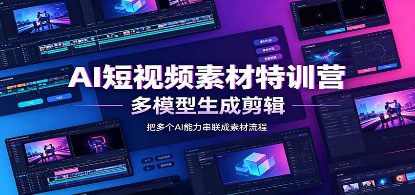 AI短视频素材特训营：Codex本地部署实操，多模型生成剪辑，爆量素材挖掘教学-我爱项目网