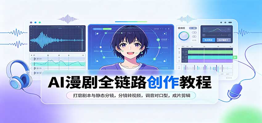 AI漫剧全链路创作教程：打磨剧本与静态分镜，分镜转视频，调音对口型，成片剪辑-我爱项目网