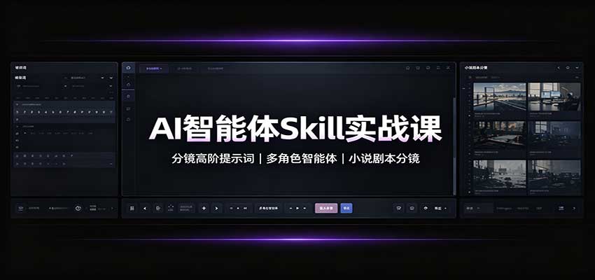 AI智能体Skill实战课：分镜高阶提示词，多角色智能体，小说剧本分镜-我爱项目网