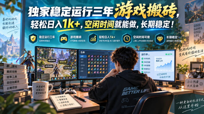 三款AI自动化游戏副业,日入千元,可批量矩阵操作适合新手小白!-我爱项目网