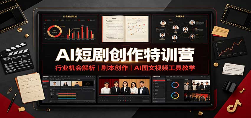 AI短剧创作特训营：行业机会解析，剧本创作，AI图文视频工具教学（文字版）-我爱项目网