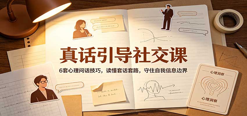 真话引导社交课：6套心理问话技巧，读懂套话套路，守住自我信息边界-我爱项目网