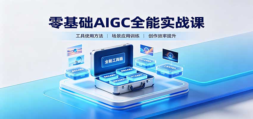 零基础AIGC全能实战课：覆盖绘画、影音、PPT、小说多场景AI创作-我爱项目网