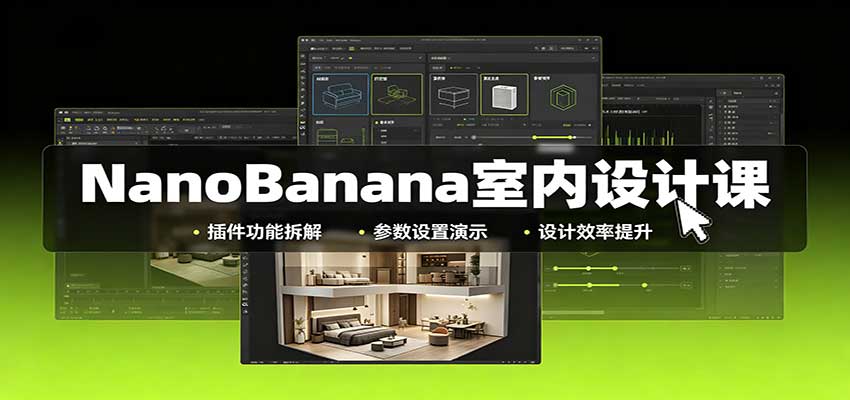 NanoBanana室内设计课：无限画布配置，插件实操，生图改图视频制作-我爱项目网
