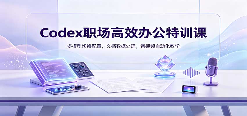 Codex职场高效办公特训课：多模型切换配置，文档数据处理，音视频自动化教学-我爱项目网