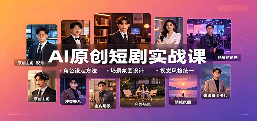 AI原创短剧实战课:从零搭建短剧创作全流程,批量产出可上线剧本-我爱项目网