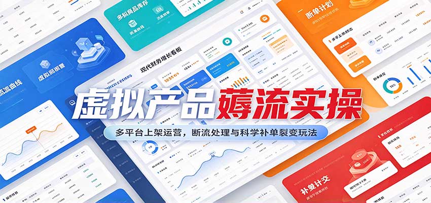 虚拟产品薅流实操：多平台上架运营，断流处理与科学补单裂变玩法-我爱项目网