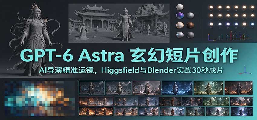 GPT-6 Astra 玄幻短片创作:AI导演精准运镜,Higgsfield与Blender实战30秒成片-我爱项目网