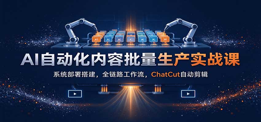 AI自动化内容批量生产实战课：系统部署搭建，全链路工作流，ChatCut自动剪辑-我爱项目网