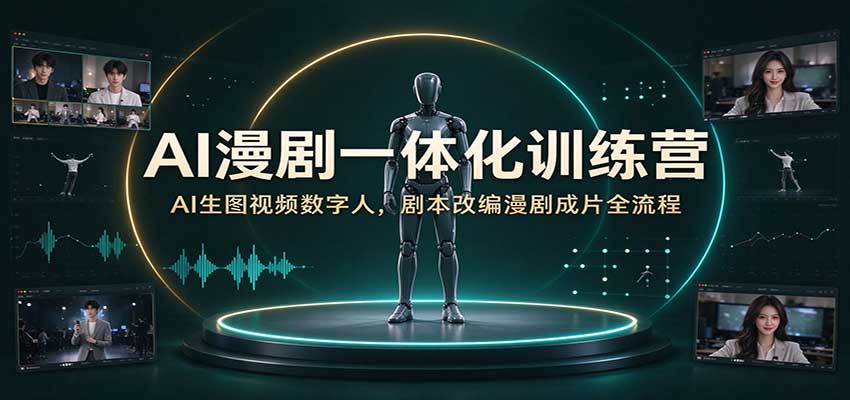 AI漫剧一体化训练营：AI生图视频数字人，剧本改编漫剧成片全流程-我爱项目网