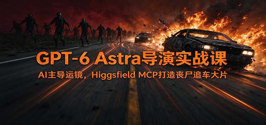 GPT-6 Astra导演实战课:AI主导运镜,Higgsfield MCP打造丧尸追车大片-我爱项目网