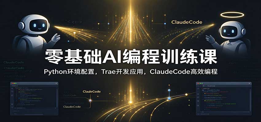 零基础AI编程训练课：Python环境配置，Trae开发应用，ClaudeCode高效编程-我爱项目网