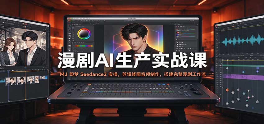 漫剧AI生产实战课：MJ 即梦 Seedance2 实操，剪辑修图音频制作，搭建完整漫剧工作流-我爱项目网
