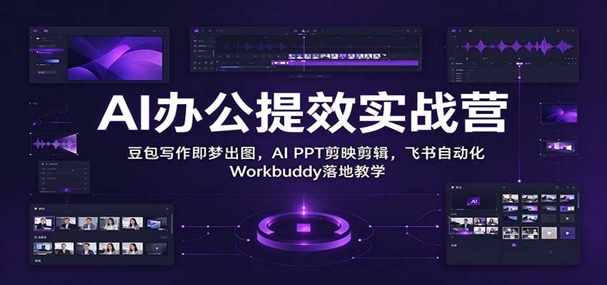 AI办公提效实战营：豆包写作即梦出图，AI PPT剪映剪辑，飞书自动化 Workbuddy落地教学-我爱项目网