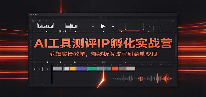 AI工具测评IP孵化实战营:剪辑实操教学,爆款拆解改写到商单变现-我爱项目网
