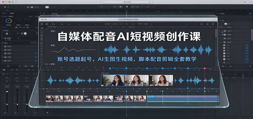 自媒体配音AI短视频创作课：账号选题起号，AI生图生视频，脚本配音剪辑全套教学-我爱项目网