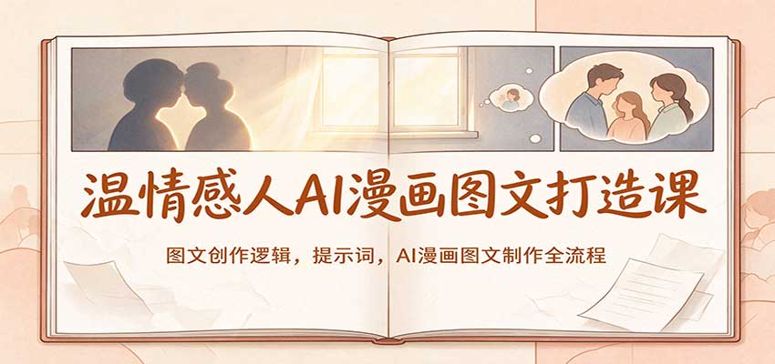 温情感人AI漫画图文打造课：图文创作逻辑，提示词，AI漫画图文制作全流程-我爱项目网