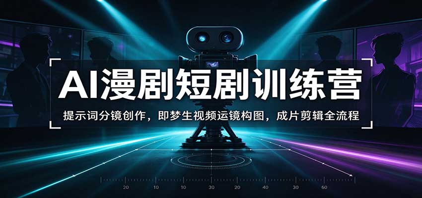 AI漫剧短剧训练营：提示词分镜创作，即梦生视频运镜构图，成片剪辑全流程-我爱项目网