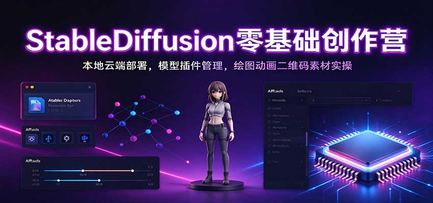 StableDiffusion零基础创作营：本地云端部署，模型插件管理，绘图动画二维码素材实操-我爱项目网