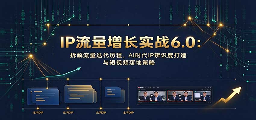 IP流量增长实战6.0：拆解流量迭代历程，AI时代IP辨识度打造与短视频落地策略-我爱项目网