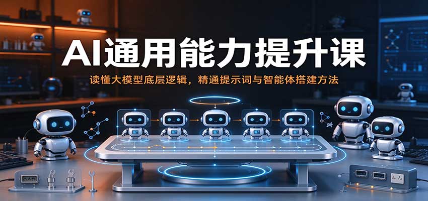 AI通用能力提升课：读懂大模型底层逻辑，精通提示词与智能体搭建方法-我爱项目网