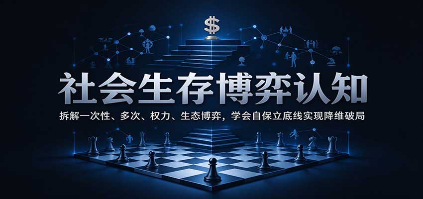 社会生存博弈认知:拆解一次性、多次、权力、生态博弈,学会自保立底线实现降维破局-我爱项目网