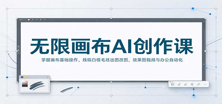 无限画布AI创作课：掌握画布基础操作，线稿白模毛坯出图改图，效果图视频与办公自动化-我爱项目网