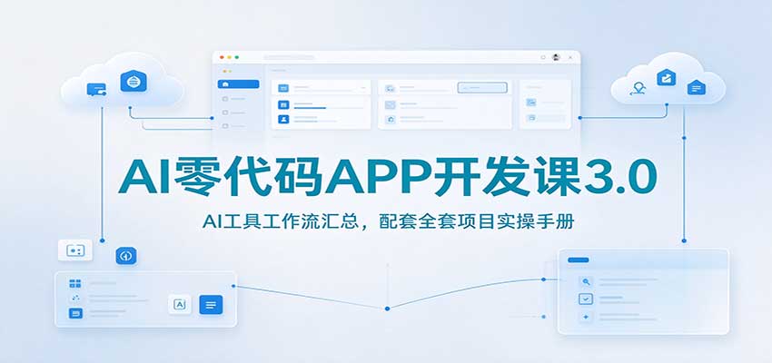 AI零代码APP开发课3.0：AI工具工作流汇总，配套全套项目实操手册-我爱项目网