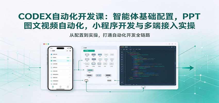 CODEX自动化开发课：智能体基础配置，PPT图文视频自动化，小程序开发与多端接入实操-我爱项目网