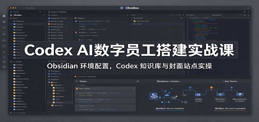Codex AI数字员工搭建实战课:Obsidian 环境配置,Codex 知识库与封面站点实操-我爱项目网