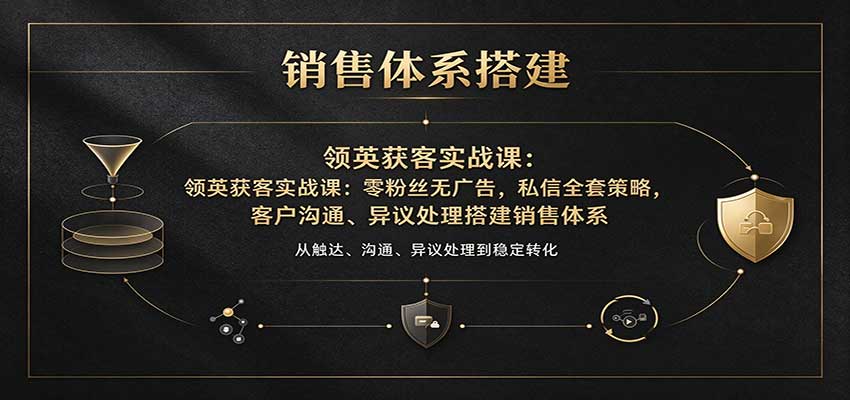领英获客实战课：零粉丝无广告，私信全套策略，客户沟通、异议处理搭建销售体系-我爱项目网