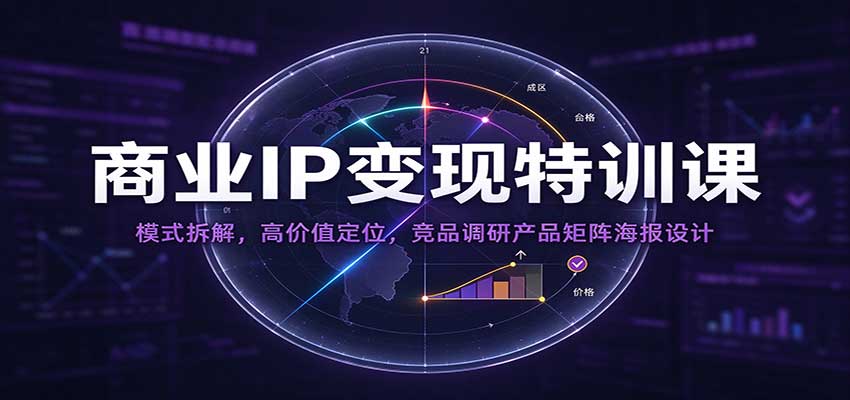 商业IP变现特训课:模式拆解,高价值定位,竞品调研产品矩阵海报设计-我爱项目网
