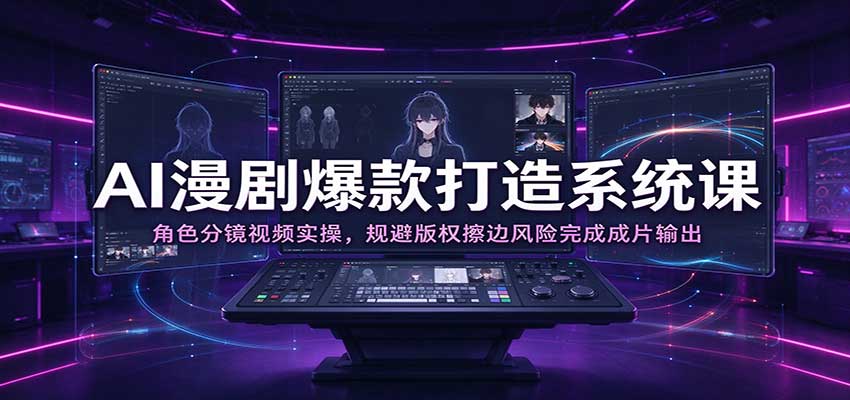 AI漫剧爆款打造系统课：角色分镜视频实操，规避版权擦边风险完成成片输出-我爱项目网