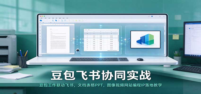 豆包飞书协同实战：豆包工作联动飞书，文档表格PPT，图像视频网站编程IP落地教学-我爱项目网