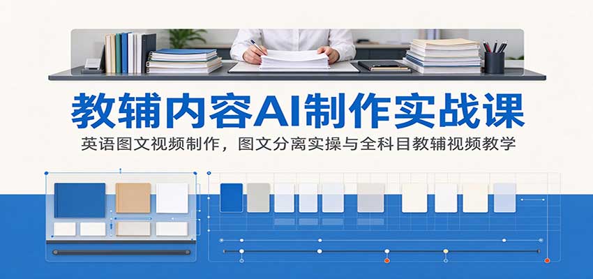 AI制作教辅内容实战课：英语图文视频制作，图文分离实操与全科目教辅视频教学-我爱项目网