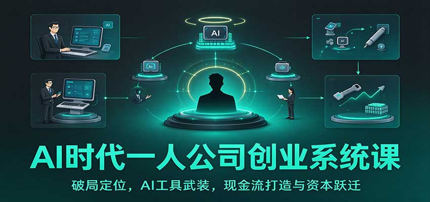 AI时代一人公司创业系统课:破局定位,AI工具武装,现金流打造与资本跃迁-我爱项目网