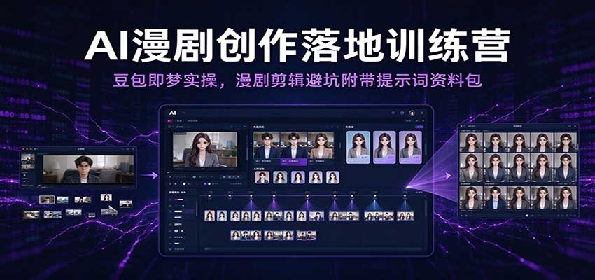 AI漫剧创作落地训练营：豆包即梦实操，漫剧剪辑避坑附带提示词资料包（更新）-我爱项目网