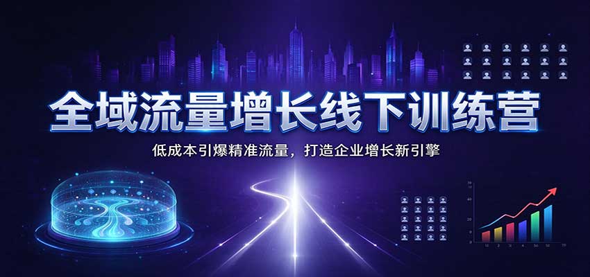 全域流量增长线下训练营：低成本引爆精准流量，打造企业增长新引擎-我爱项目网