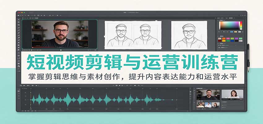 短视频剪辑与运营训练营:掌握剪辑思维与素材创作,提升内容表达能力和运营水平-我爱项目网
