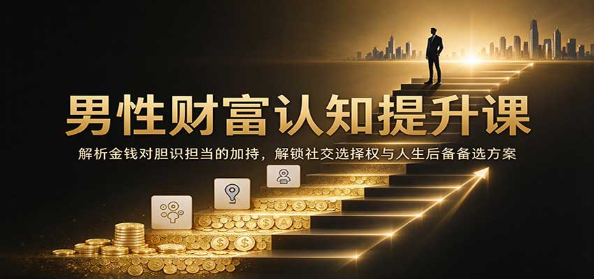 男性财富认知提升课:解析金钱对胆识担当的加持,解锁社交选择权与人生后备备选方案-我爱项目网