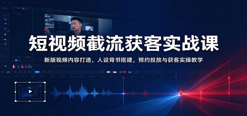 短视频截流获客实战课：新版视频内容打造，人设背书搭建，预约投放与获客实操教学-我爱项目网