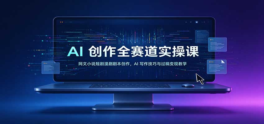 AI创作全赛道实操课：网文小说短剧漫剧剧本创作，AI写作技巧与过稿变现教学-我爱项目网