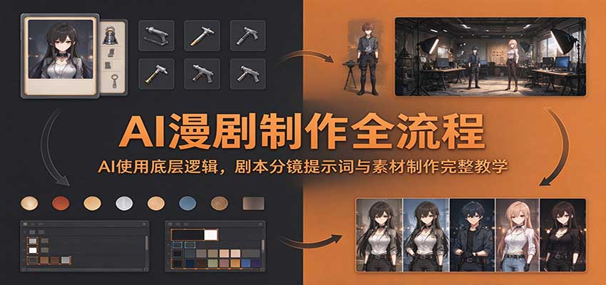 AI漫剧制作全流程:AI使用底层逻辑,剧本分镜提示词与素材制作完整教学-我爱项目网