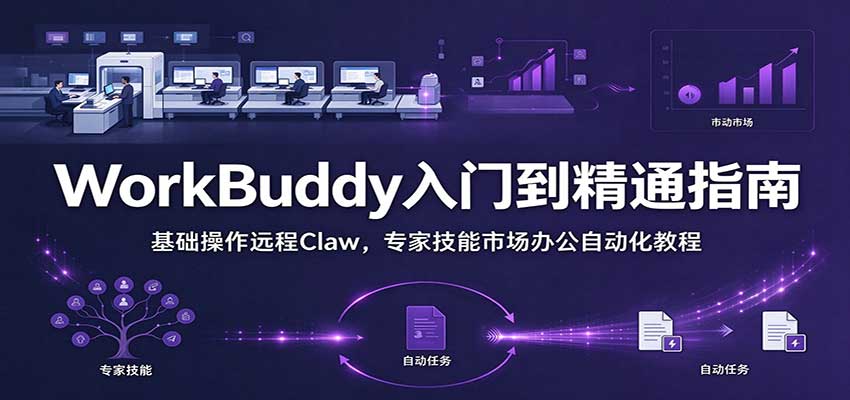 WorkBuddy从入门到精通手册：基础操作远程Claw，专家技能市场办公自动化教程-我爱项目网
