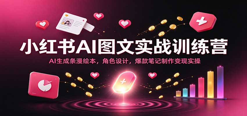 小红书AI图文实战训练营：AI生成条漫绘本，角色设计，爆款笔记制作变现实操-我爱项目网