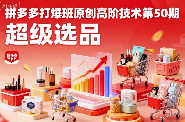 拼多多打爆班原创高阶技术第50期，超级选品-我爱项目网