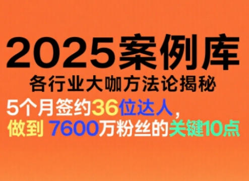 2025案例库，收录各行业大咖的方法论，各行业大咖方法论揭秘-我爱项目网