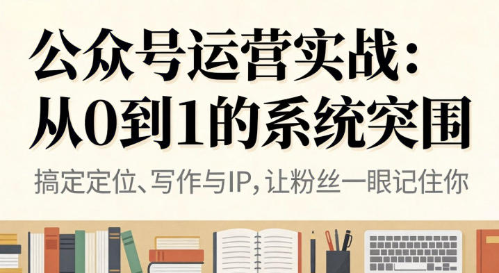 公众号运营实战，从定位到变现的全流程，从0到1的系统突围-我爱项目网